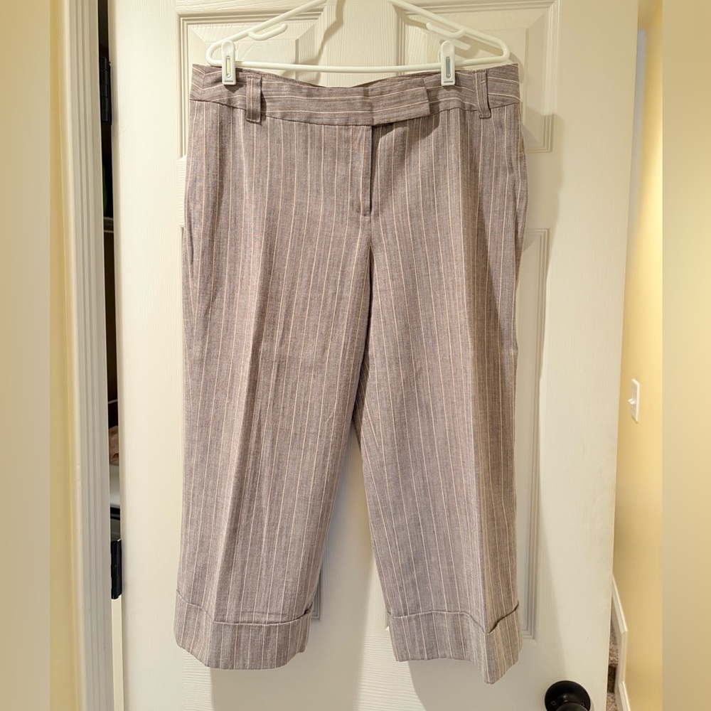 Cato Taupe Striped Trousers size 14